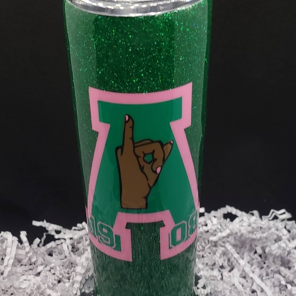 20oz Custom AKA "Pinky Up" Stainless Steel Tumbler - Picture 2 of 2